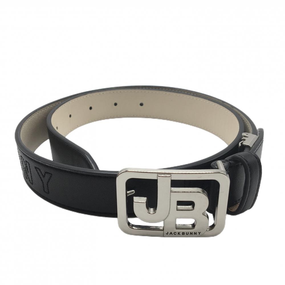 【超美品】ジャックバニー トップ式ベルト 黒 シルバーロゴバックル レディース  ゴルフウェア Jack Bunny