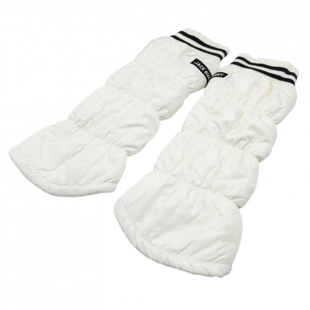 【超美品】ジャックバニー レッグウォーマー 白×黒 リブライン 裏起毛  レディース  ゴルフウェア Jack Bunny