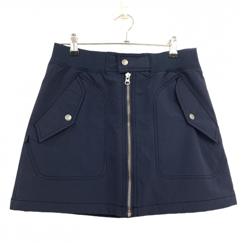 【超美品】ジャックバニー 中綿スカート ブルーグレー ウエストゴム フロントフルジップ レディース 2(L) ゴルフウェア Jack Bunny