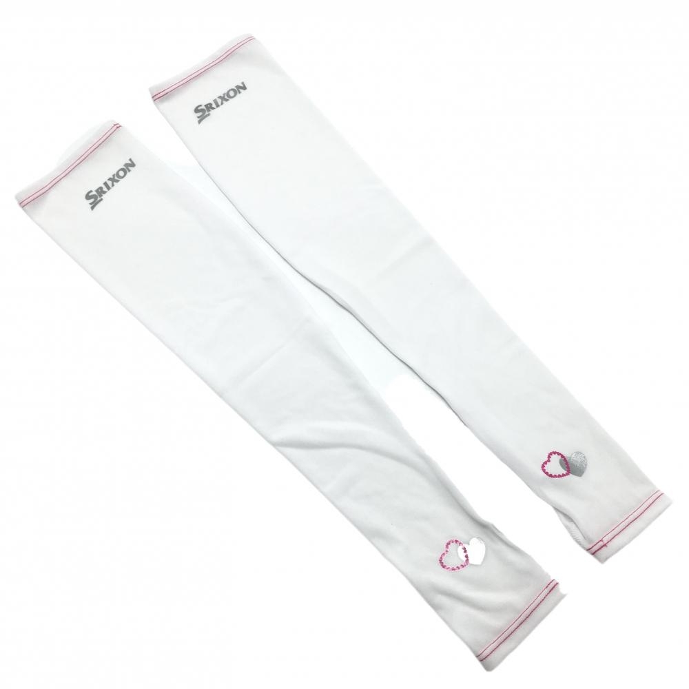 【新品】スリクソン アームカバー 白×ピンク ハート 吸汗速乾  レディース フリーサイズ ゴルフウェア SRIXON