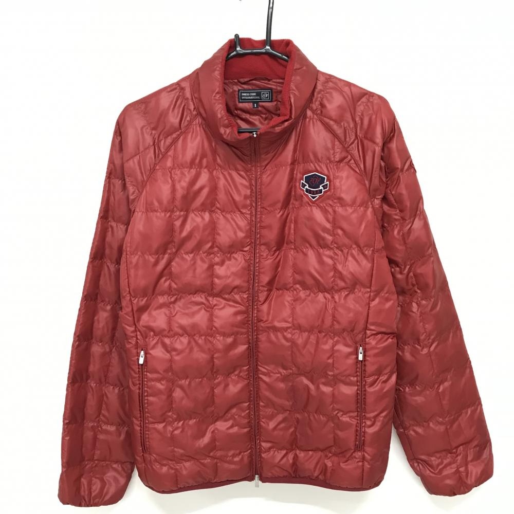 ゾーイ 中綿ジャケット レッド系×ネイビー ネック裏起毛 胸ロゴ  レディース 1(S) ゴルフウェア ZOY