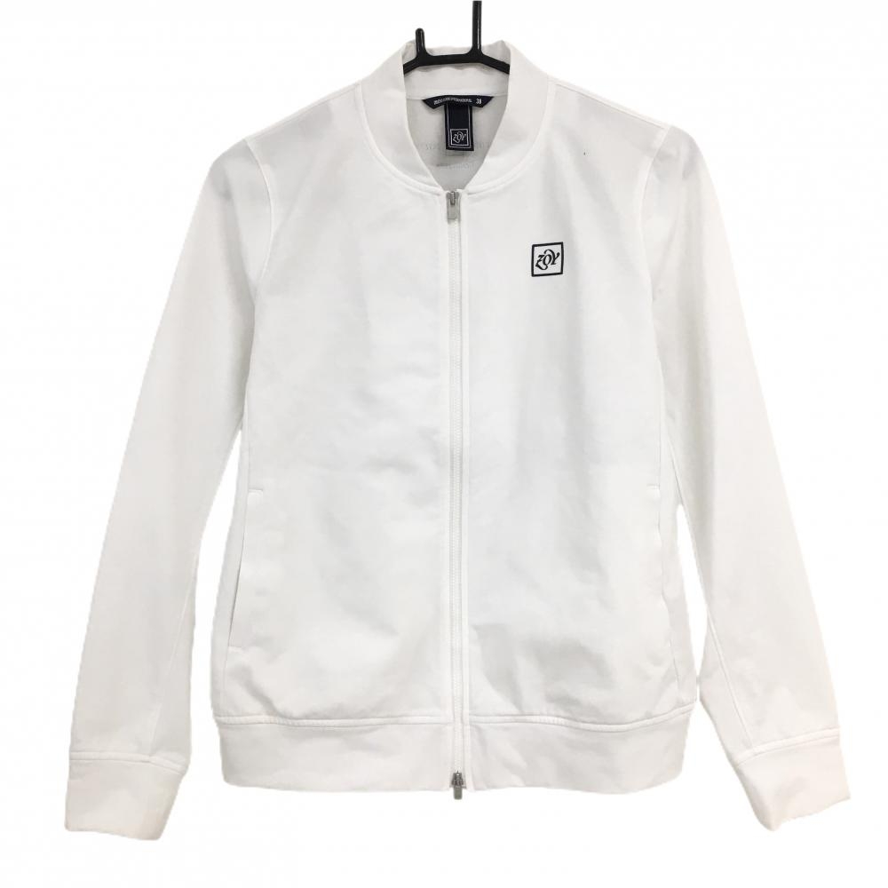 ゾーイ ジャケットブルゾン 白 ロゴプリント  レディース 38(M) ゴルフウェア ZOY