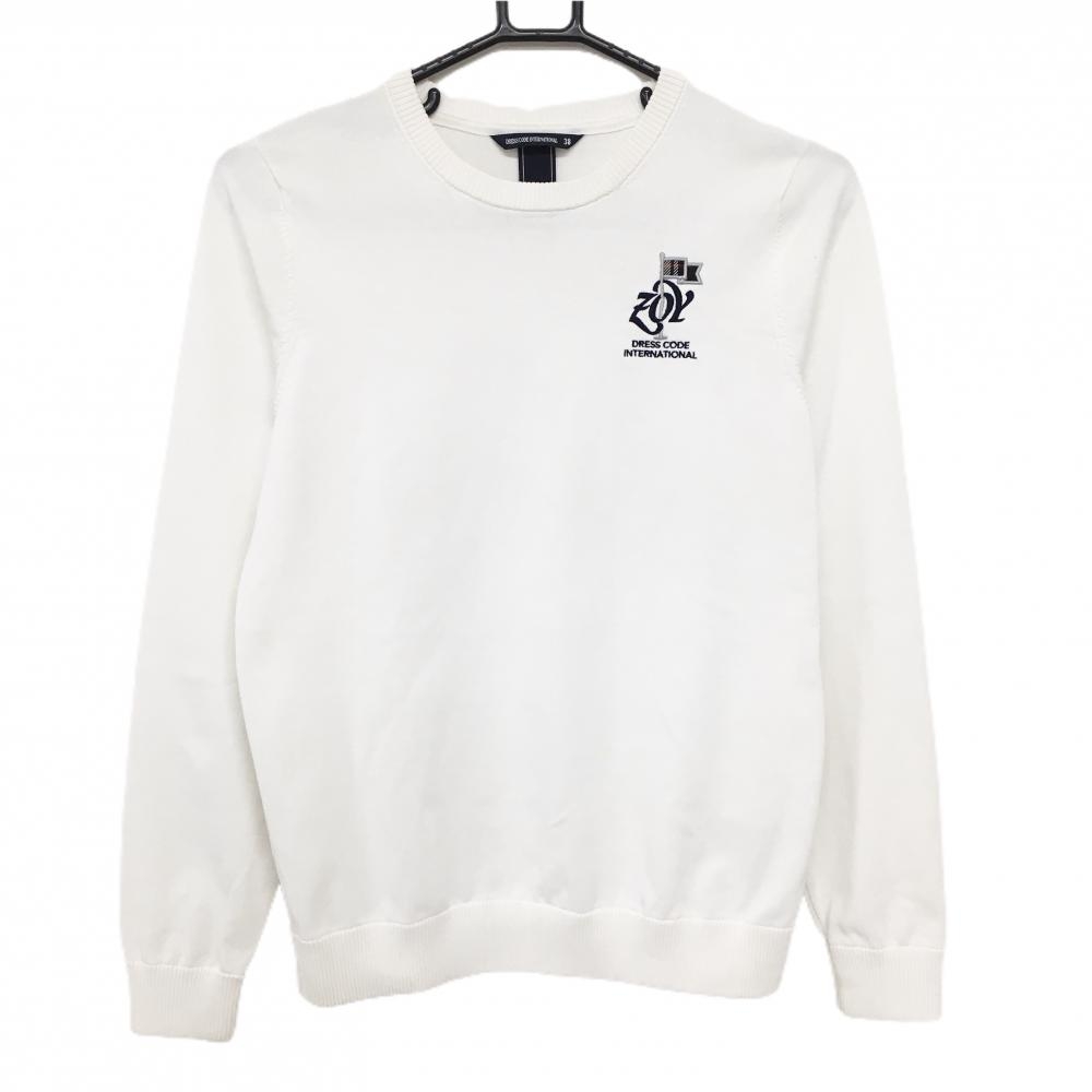 ゾーイ セーター 白 ロゴ刺しゅう コットン混 ニット  レディース 38(M) ゴルフウェア ZOY