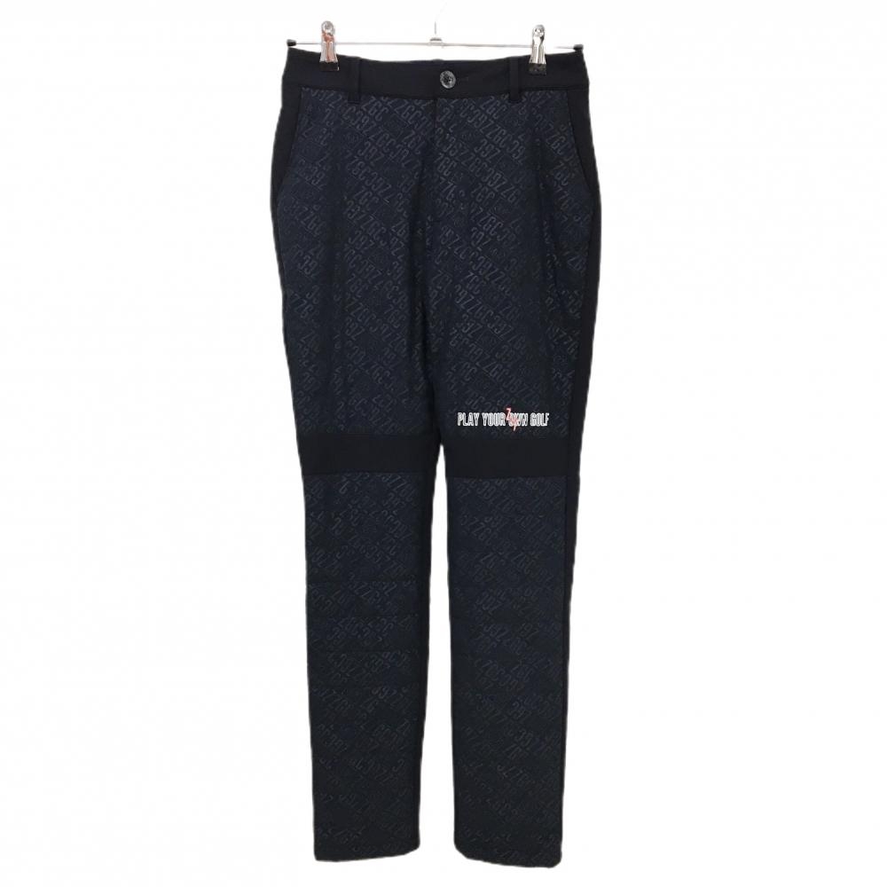 ゾーイ 中綿パンツ ダークネイビー フロント地模様 キルティング ストレッチ レディース 36(S) ゴルフウェア ZOY