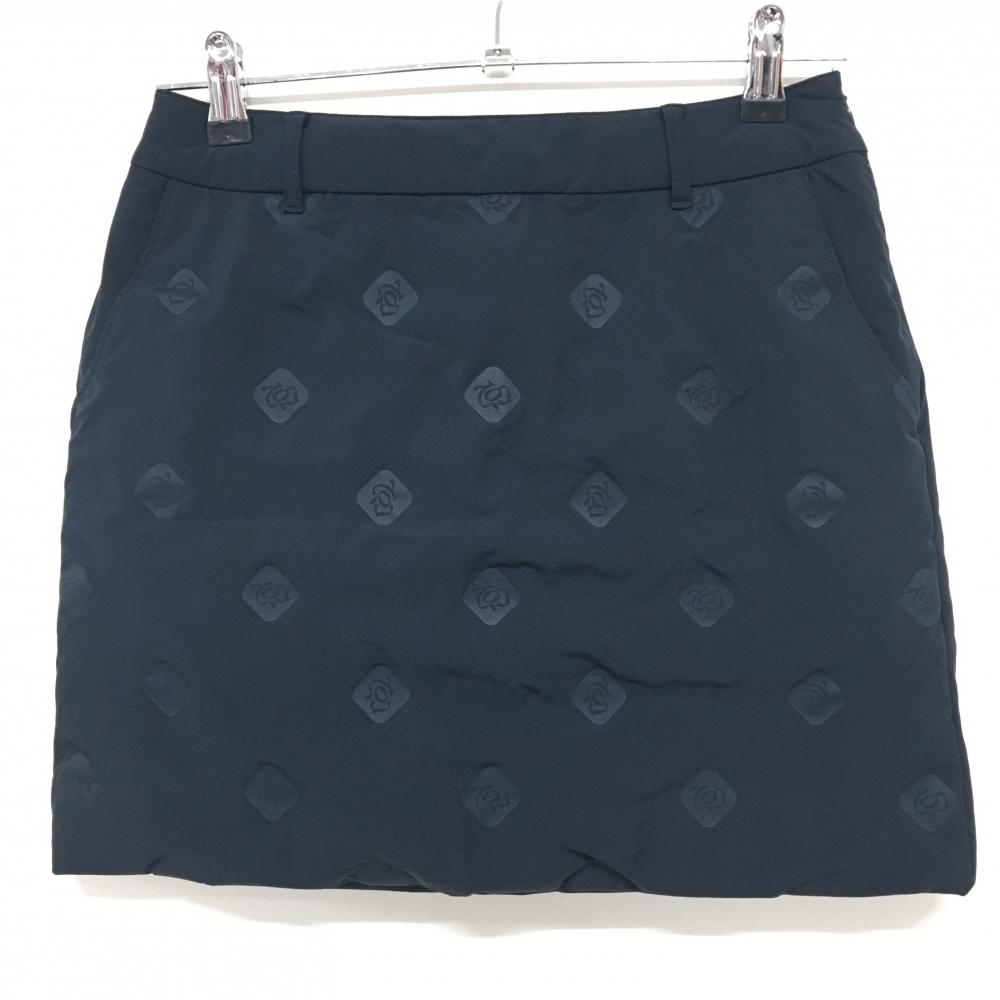 【超美品】ゾーイ 中綿スカート 黒 ロゴ地模様  レディース 36(S) ゴルフウェア ZOY