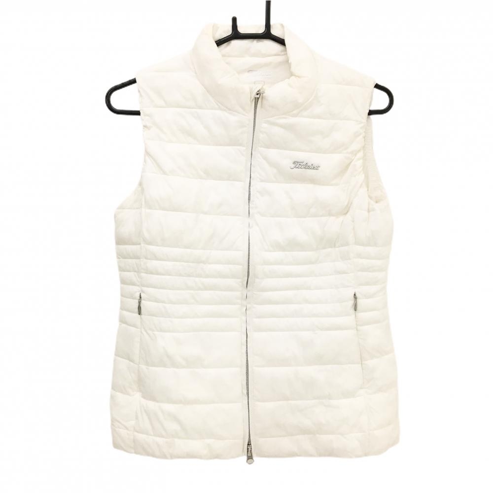 【美品】タイトリスト 中綿ナイロンベスト 白 PERTEX キルティング レディース L ゴルフウェア TITLEIST