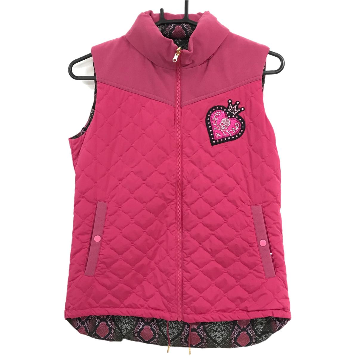 New Balance Golf フリースジップボアベスト レディース 総柄　1 New Balance Golf フリースジップボアベスト レディース 総柄 1 ベスト