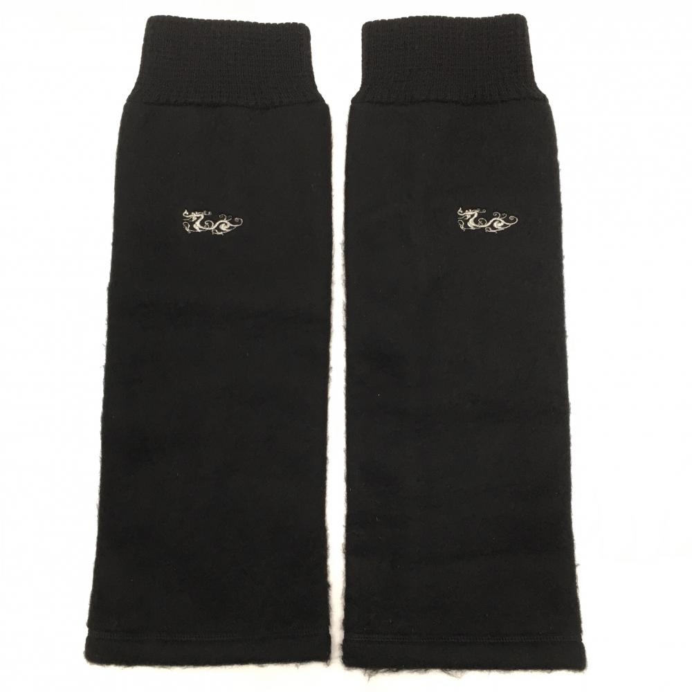 ダンスウィズドラゴン レッグウォーマー 黒 起毛素材 一部ニット レディース 99(F) ゴルフウェア Dance With Dragon
