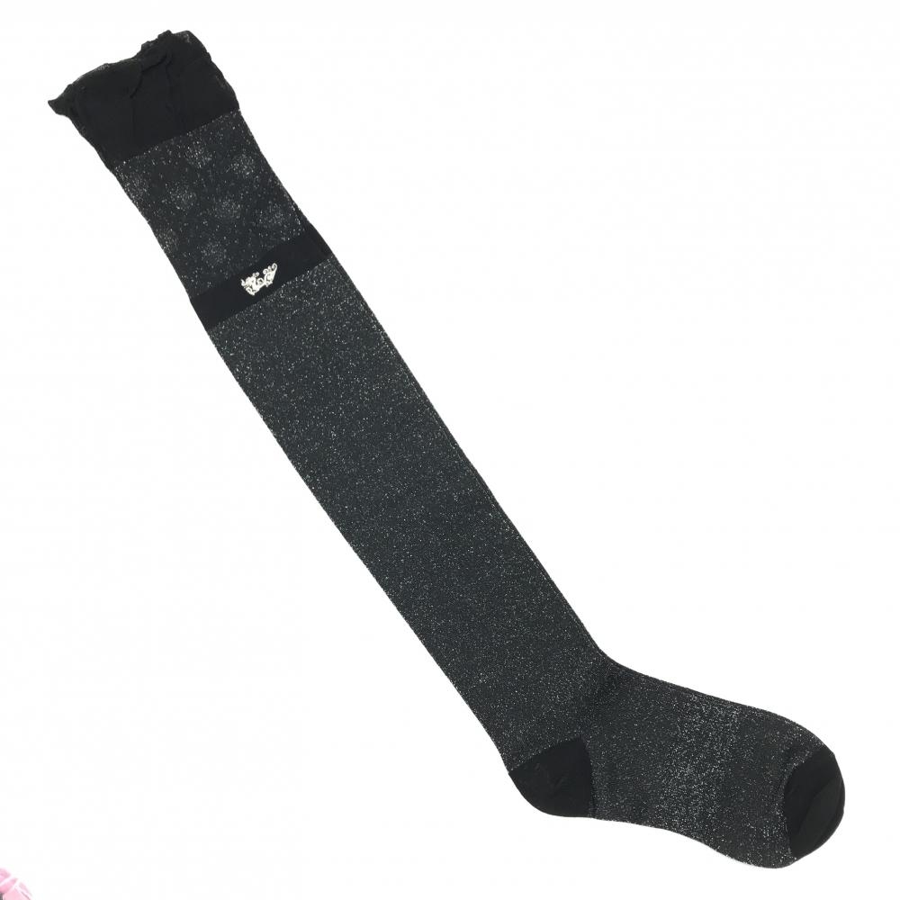 【未使用品】ダンスウィズドラゴン ニーハイソックス 黒 ラメ  レディース  ゴルフウェア Dance With Dragon