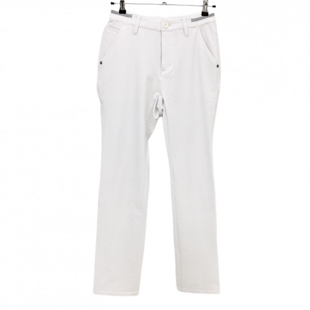 【美品】ティゴラ パンツ 白×グレー ベルト部一部ゴム 裏起毛 レディース M ゴルフウェア TIGORA