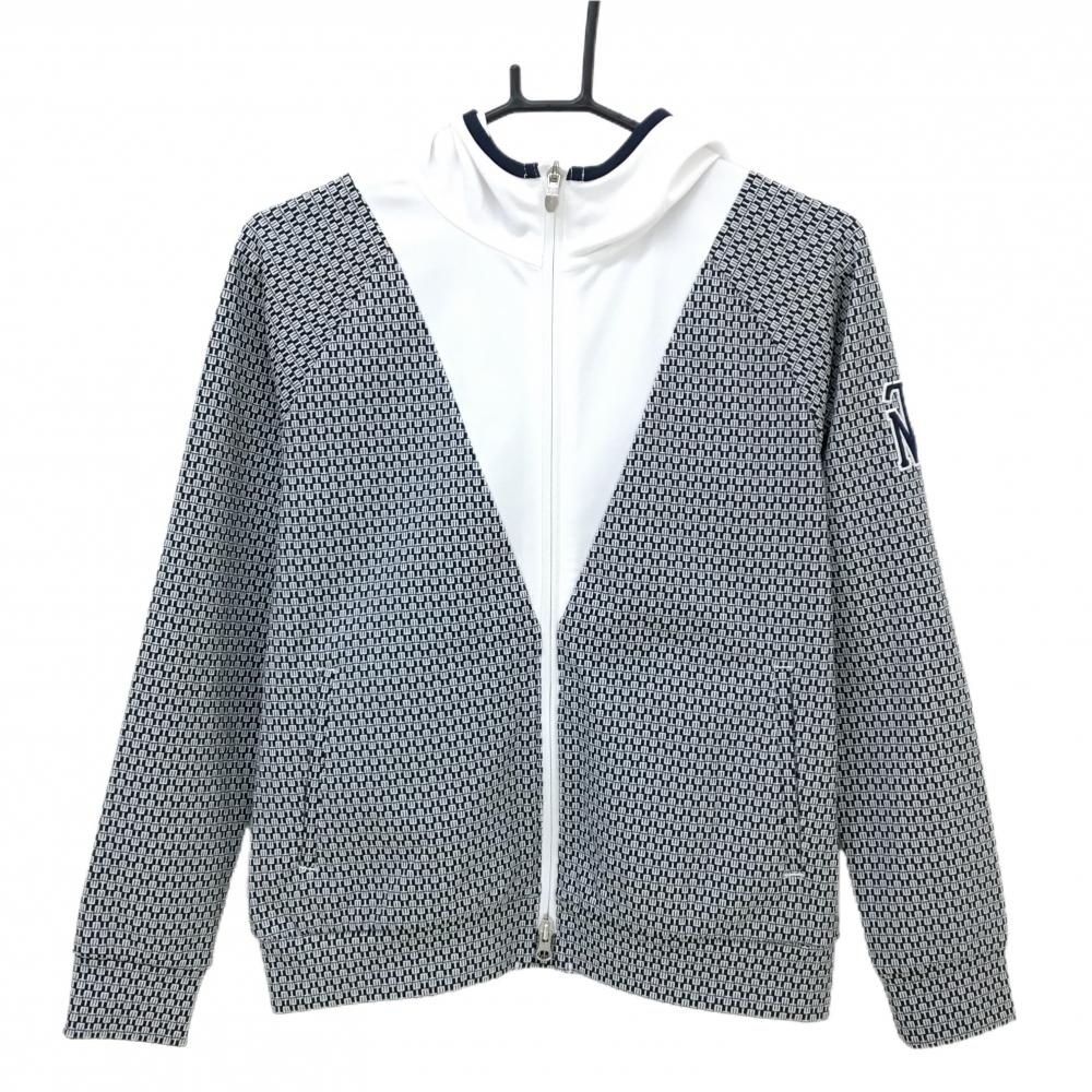 【美品】テーラーメイド ジップパーカー 黒×白 英字総柄 ジャケット  レディース S ゴルフウェア TaylorMade