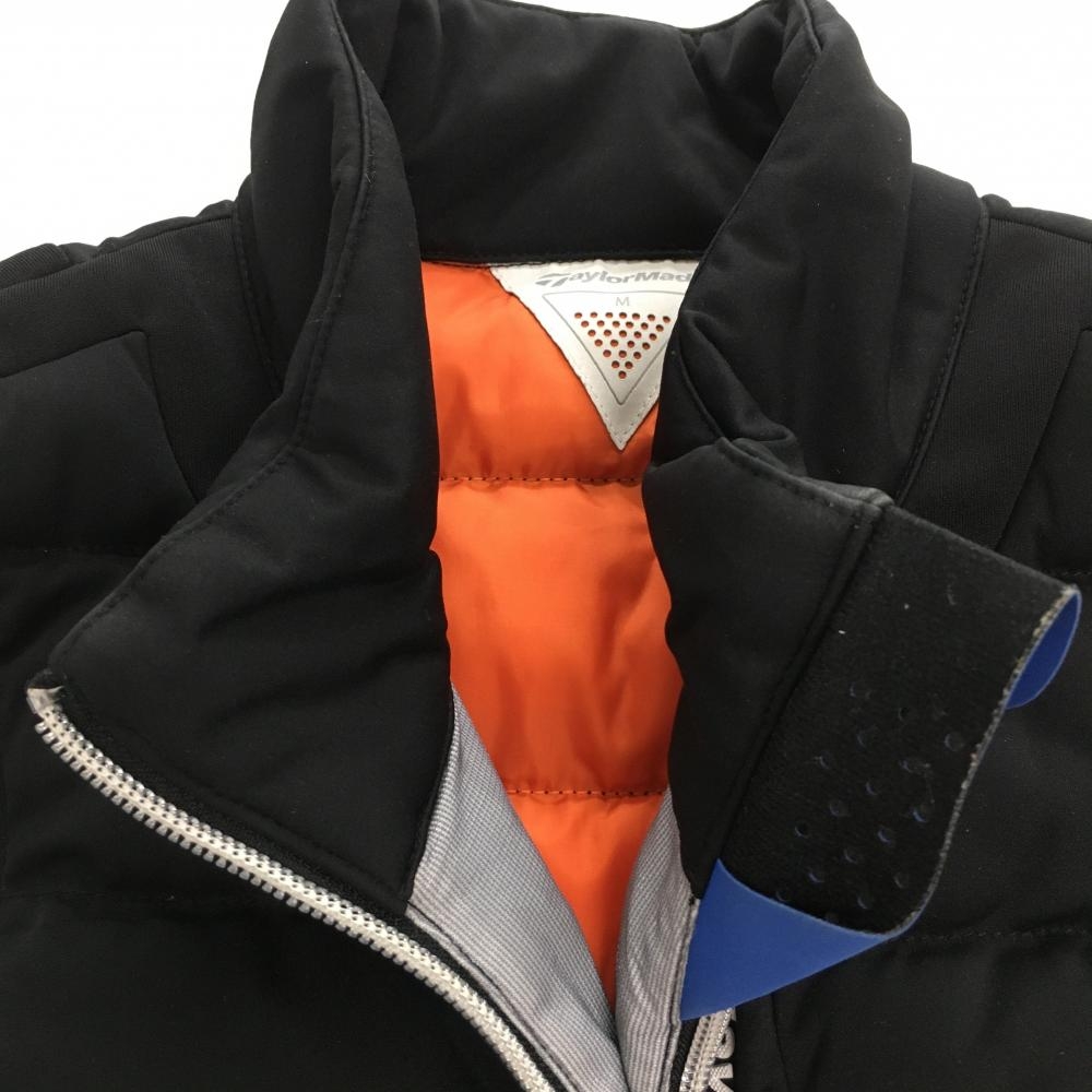 テーラーメイド 中綿ベスト 黒 ロゴプリント レディース M ゴルフ