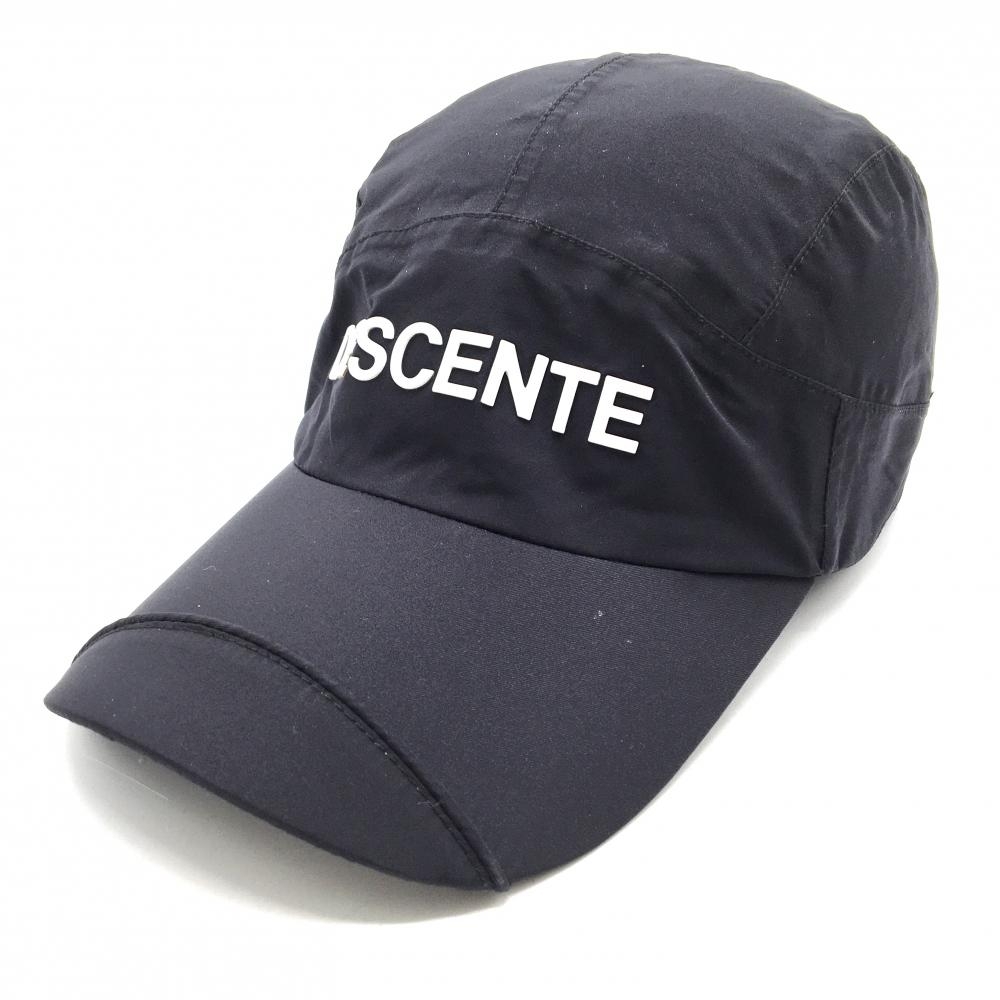 デサントゴルフ キャップ 黒×白 裏地メッシュ フロントロゴ 中田英寿 レディース F(55cm-57cm) ゴルフウェア DESCENTE