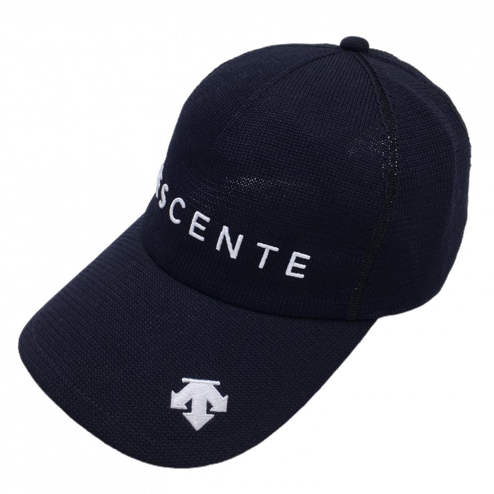 【新品】デサントゴルフ キャップ ネイビー ロゴ白 撥水  レディース F(55-57cm) ゴルフウェア DESCENTE