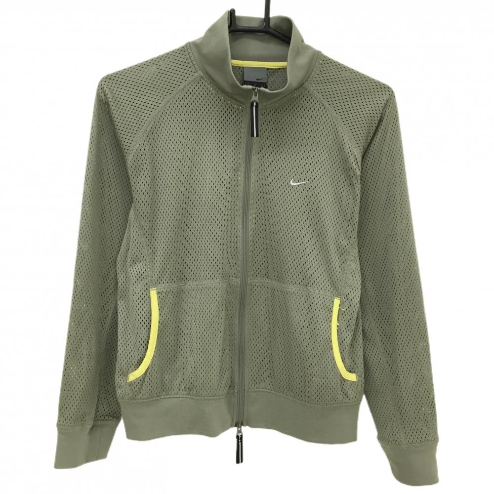 【美品】ナイキ メッシュジャケット カーキ DRI-FIT  レディース M ゴルフウェア NIKE