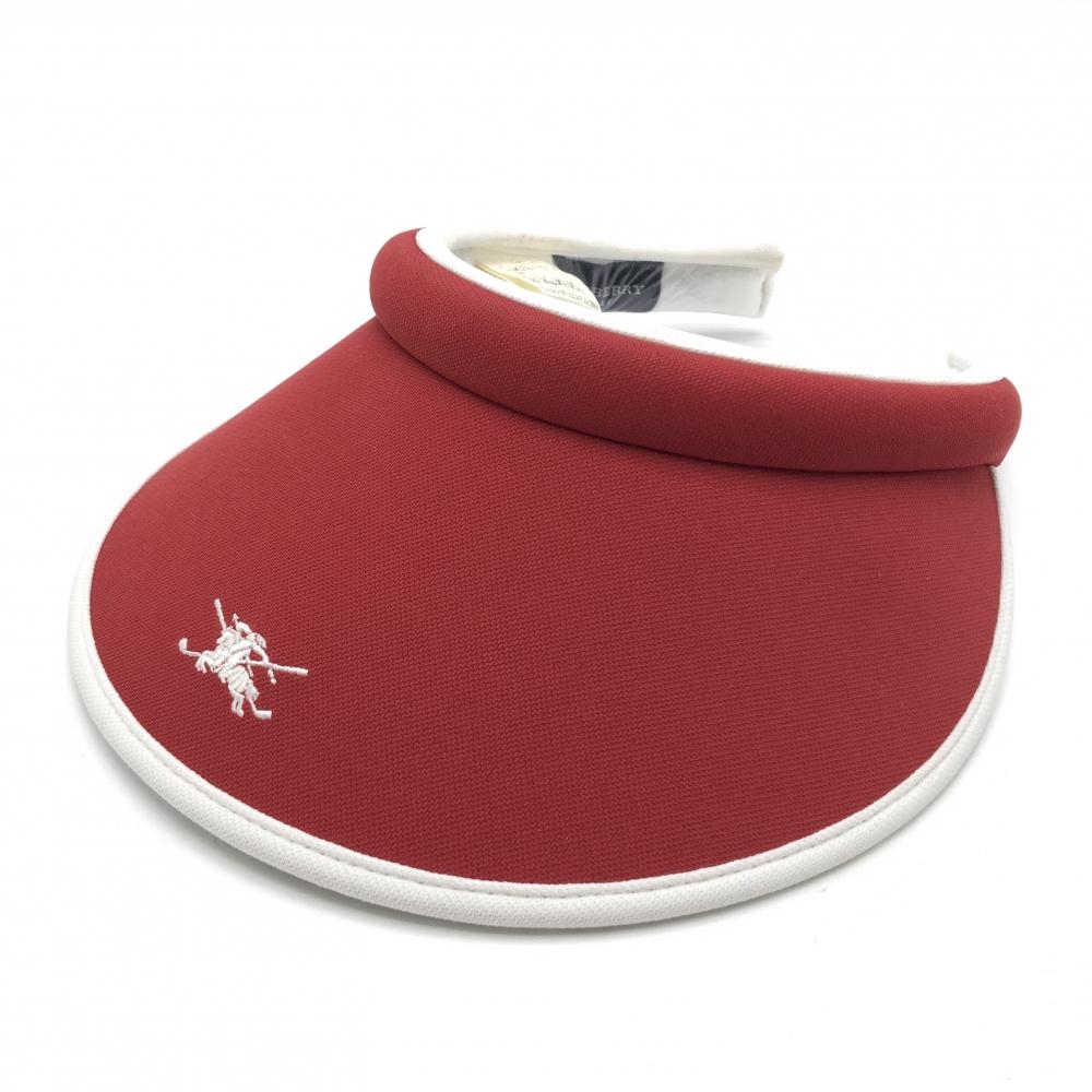 バーバリー サンバイザー レッド×白 ロゴ刺しゅう レディース  ゴルフウェア BURBERRY GOLF