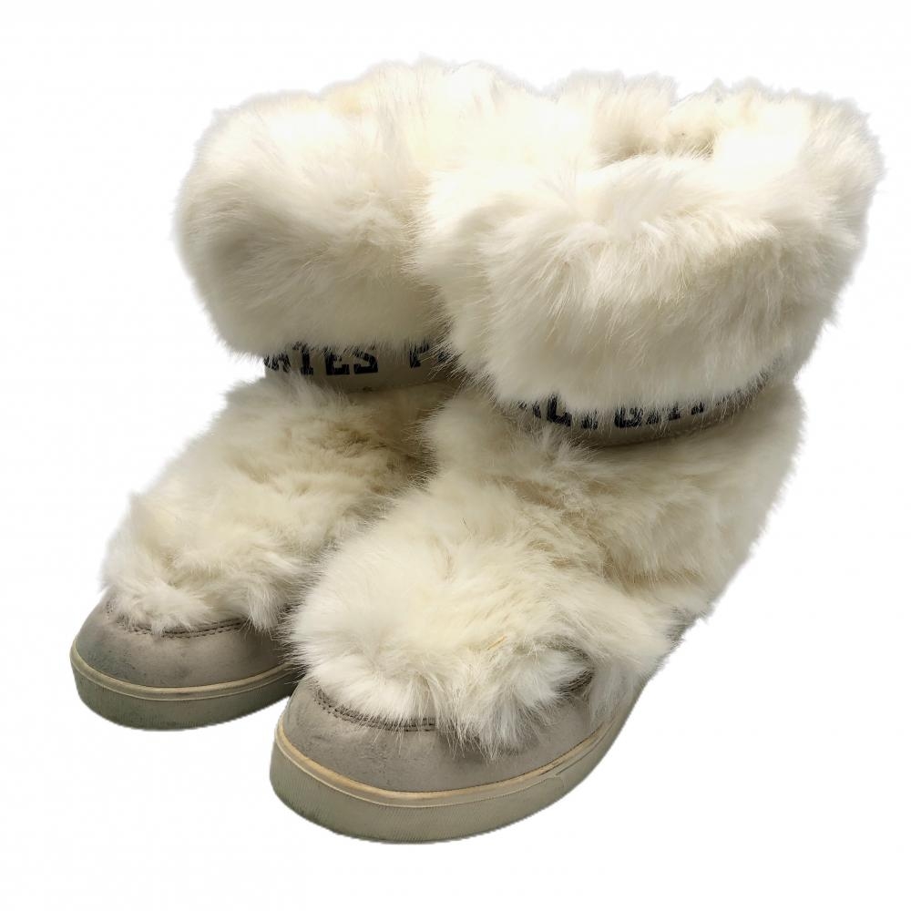 パーリーゲイツ ゴルフブーツ 白 ファー 053-8292102 レディース 24.5 ゴルフウェア PEARLY GATES