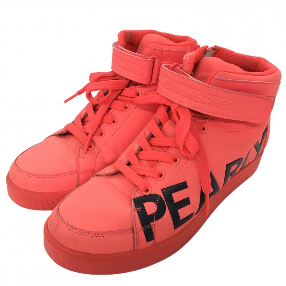 パーリーゲイツ ハイカットゴルフシューズ 蛍光ピンク×黒 053-0992310 レディース 23.5 ゴルフウェア PEARLY GATES