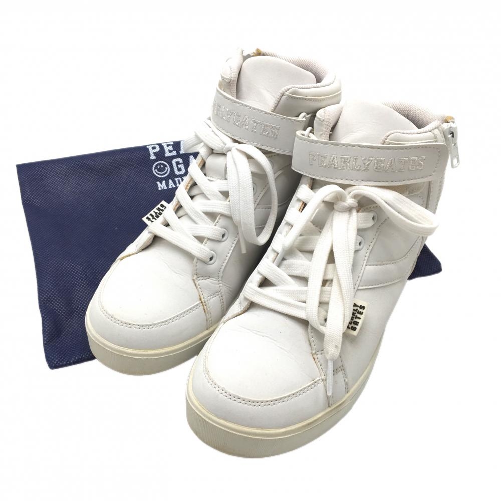パーリーゲイツ ハイカットゴルフシューズ 白 053-9992302  レディース 24.0 ゴルフウェア PEARLY GATES