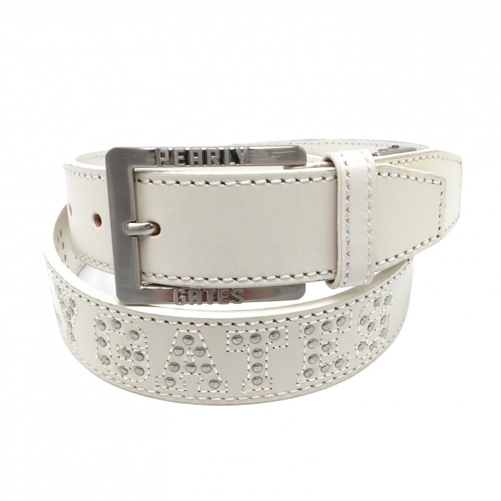 パーリーゲイツ ベルト 白 ロゴスタッズ  レディース  ゴルフウェア PEARLY GATES