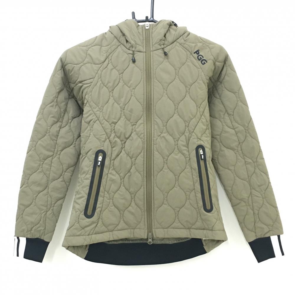 【超美品】PGGパーリーゲイツ 中綿ジップパーカー カーキ キルティング ジャケット レディース  ゴルフウェア 2023年モデル PEARLY GATES