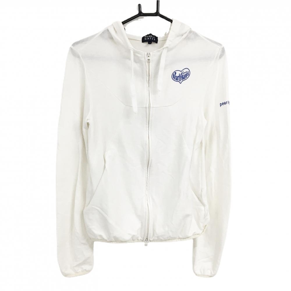 パーリーゲイツ ジップパーカー 白 ロゴ レディース 1(M) ゴルフウェア PEARLY GATES