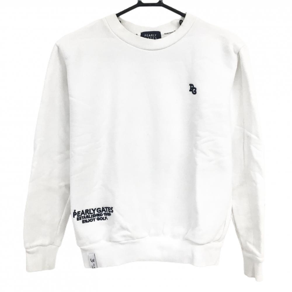 パーリーゲイツ トレーナー 白×マルチカラー 後ろビッグプリント