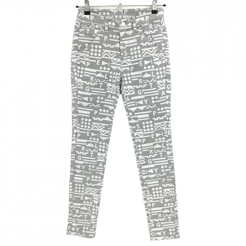 新品】パーリーゲイツ ジョガーパンツ グレー×黒 ヘリンボーン地