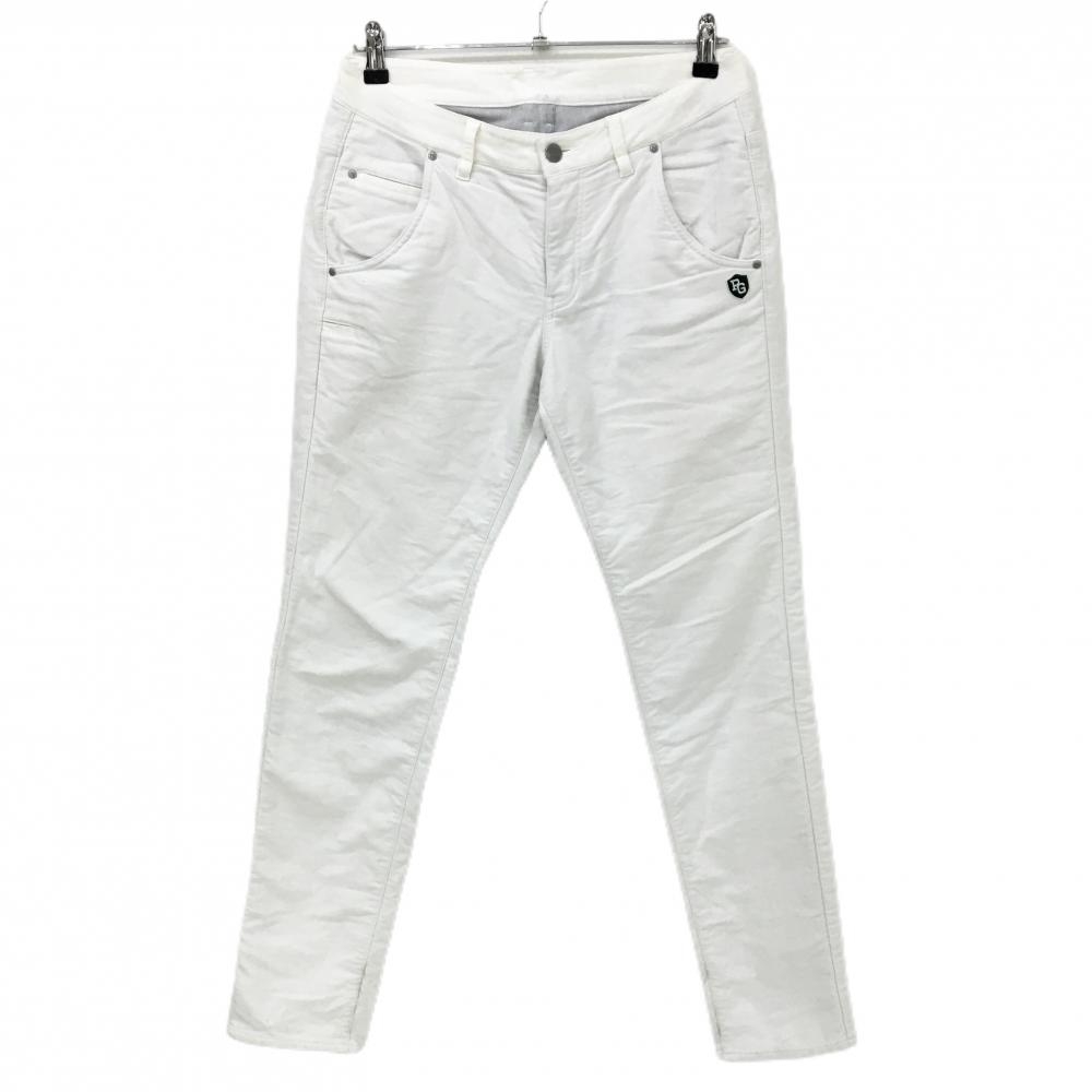 パーリーゲイツ パンツ 白 表微起毛 裏蓄熱 ティー装着可  レディース 2(L) ゴルフウェア PEARLY GATES