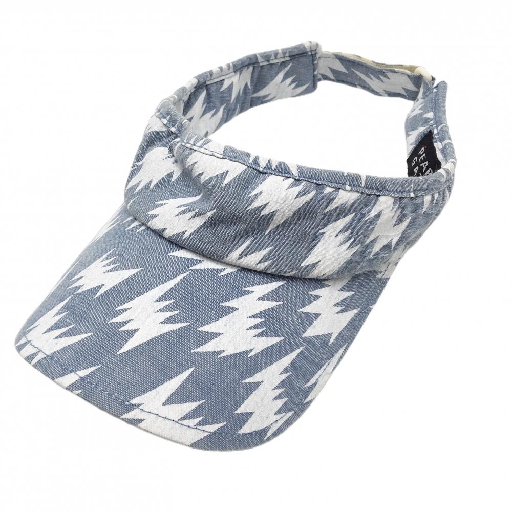 パーリーゲイツ サンバイザー グレーネイビー系×白 総柄 コットン100％  レディース S ゴルフウェア PEARLY GATES