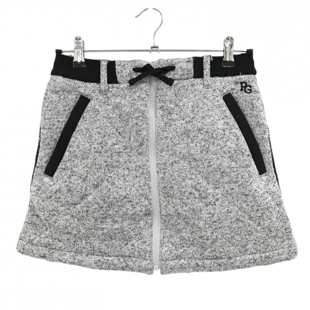 【新品】パーリーゲイツ 中綿スカート 杢グレー×黒 キルティング サイドロゴ ウエストゴム  レディース 00(XS) ゴルフウェア PEARLY GATES