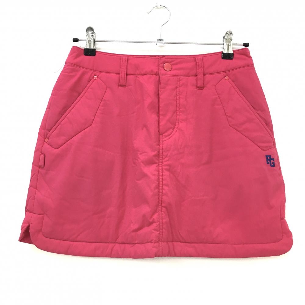【超美品】パーリーゲイツ 中綿スカート ピンク ロゴネイビー 複数ワッペン  レディース 0(S) ゴルフウェア PEARLY GATES