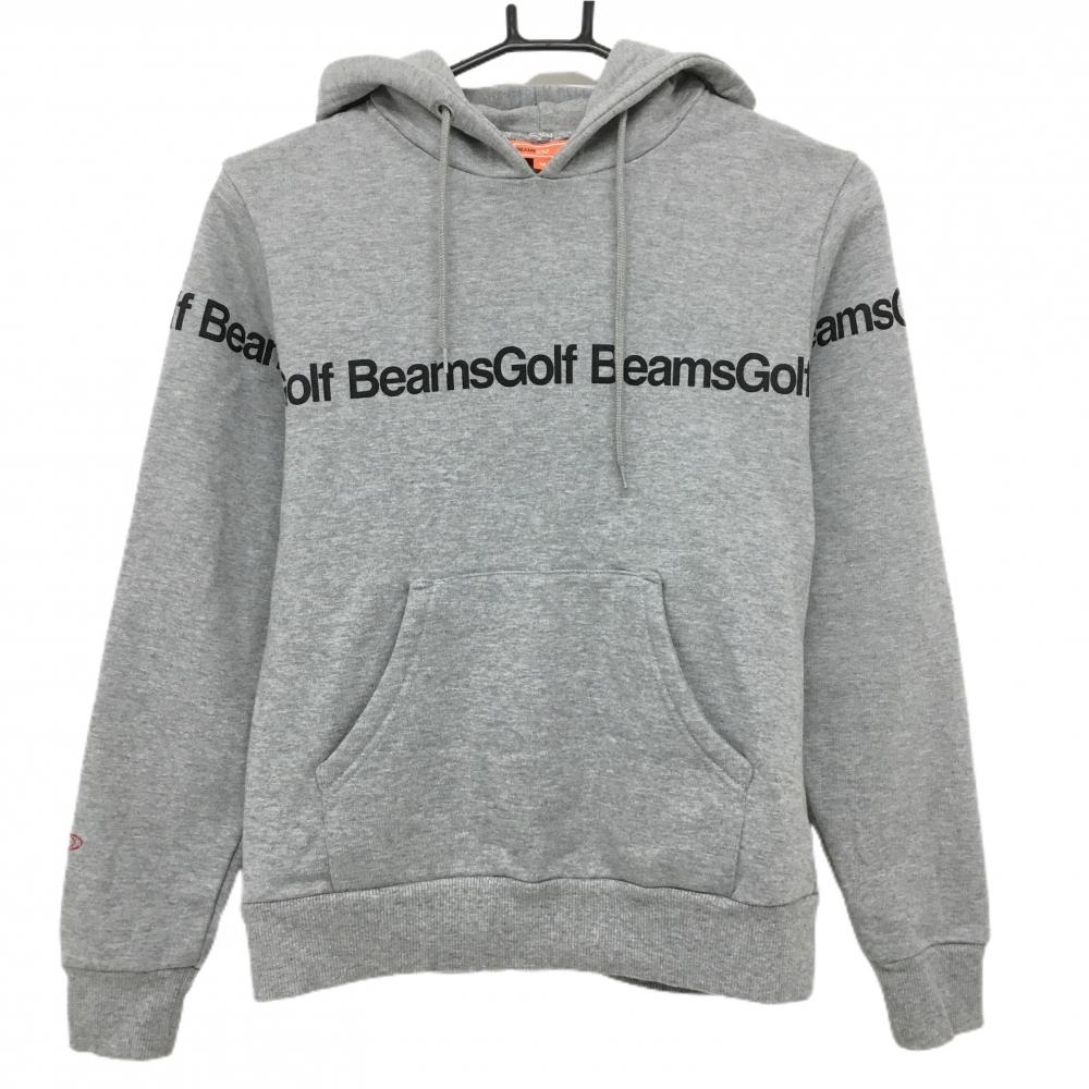 【超美品】ビームスゴルフ パーカー 杢グレー ロゴ黒 裏毛スウェット  レディース M ゴルフウェア BEAMS GOLF