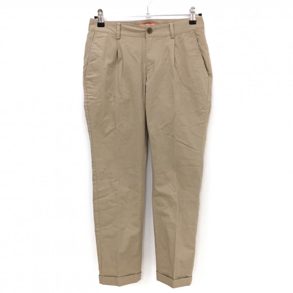 【美品】ビームスゴルフ パンツ ダークベージュ 裏地微起毛 裾ダブル レディース M ゴルフウェア BEAMS GOLF