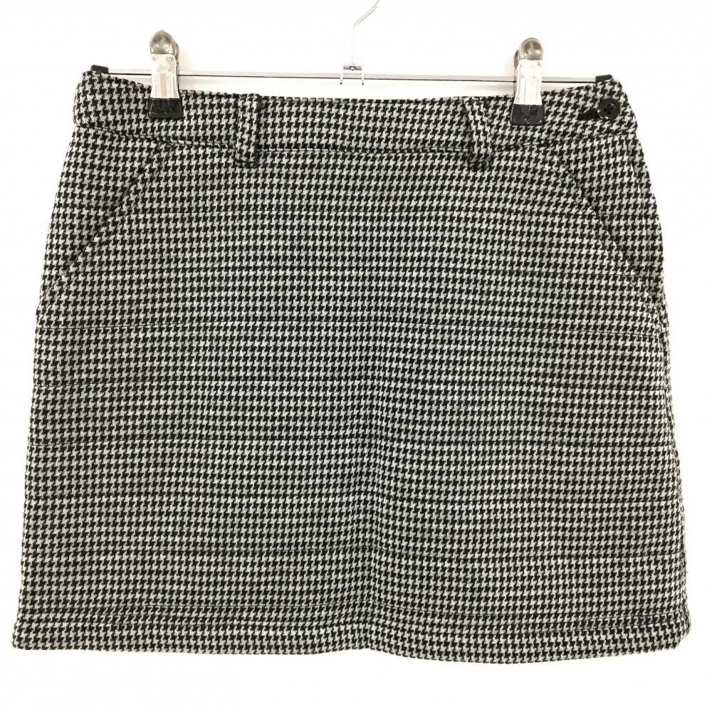 【超美品】ビームスゴルフ 中綿ニットスカート 黒×白 千鳥格子 蓄熱裏地 レディース M ゴルフウェア BEAMS GOLF