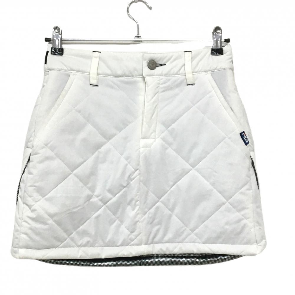 フィラゴルフ 中綿スカート 白 蓄熱 ベルト部一部ゴム レディース M ゴルフウェア FILA GOLF