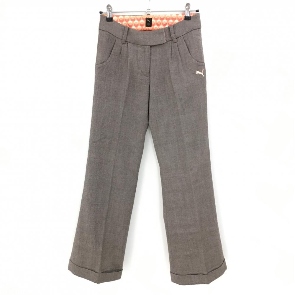 プーマ パンツ ブラウン系 ロゴ刺しゅう 裏地あり  レディース S ゴルフウェア PUMA