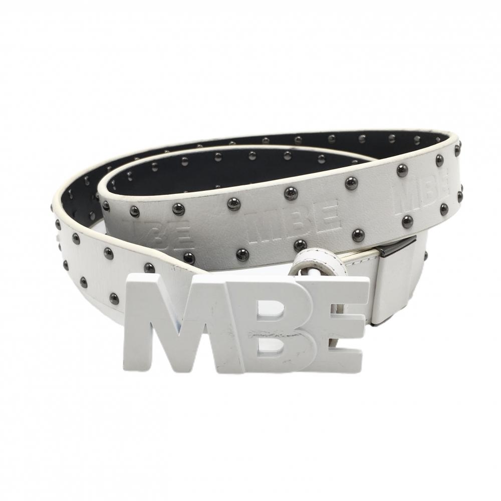 マスターバニー トップ式ベルト 白 スタッズ ロゴバックル  レディース  ゴルフウェア MASTER BUNNY EDITION