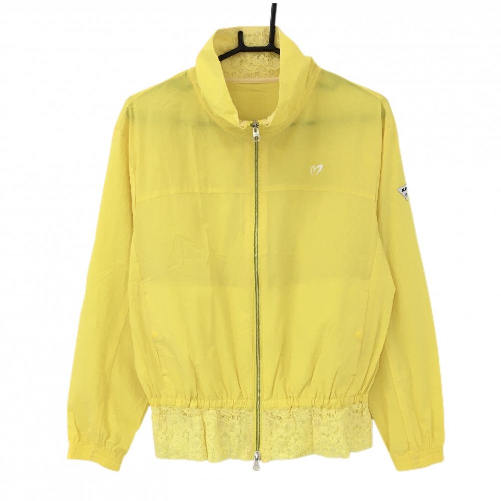 【超美品】マスターバニー ナイロンジャケット イエロー ネック裾レース  レディース 1 ゴルフウェア MASTER BUNNY EDITION 画像