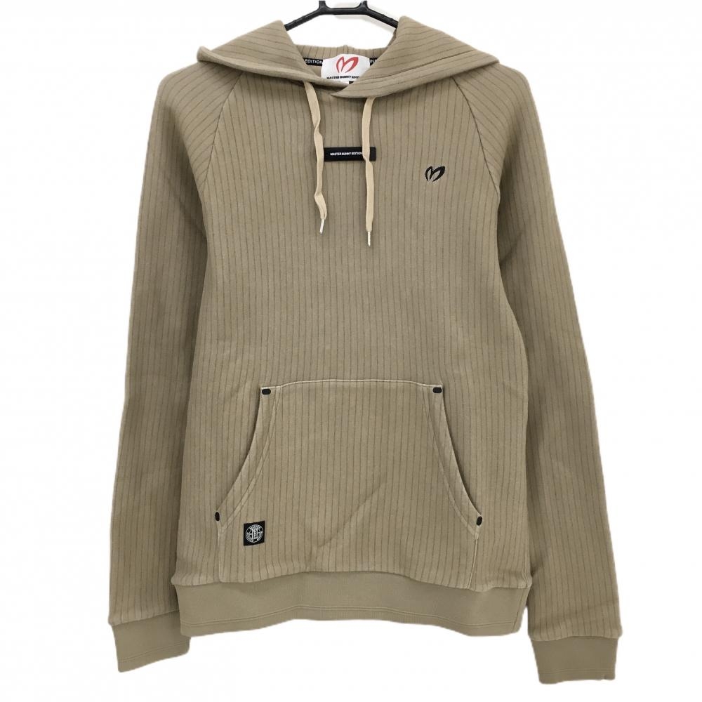 【美品】マスターバニー フード付トレーナー ダークベージュ×ブラウン  レディース 2(L) ゴルフウェア 2023年モデル MASTER BUNNY EDITION