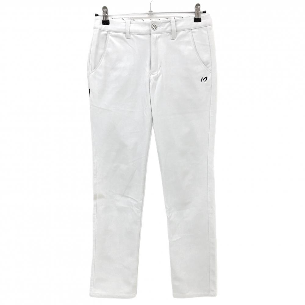 マスターバニー パンツ オフホワイト 表微起毛 ロゴネイビー レディース 0(S) ゴルフウェア MASTER BUNNY EDITION