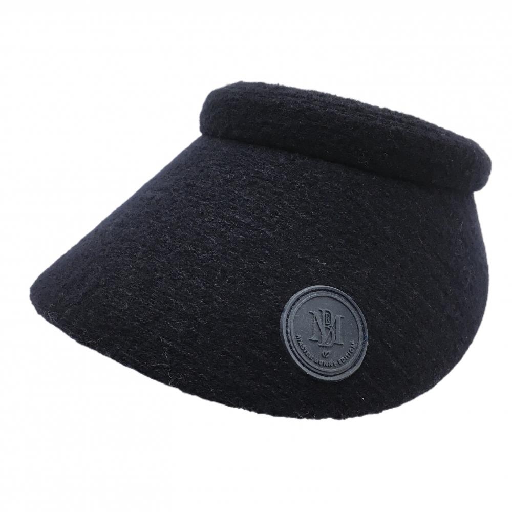 【美品】マスターバニー つば広サンバイザー ネイビー つばロゴ ウール混  レディース FR ゴルフウェア MASTER BUNNY EDITION