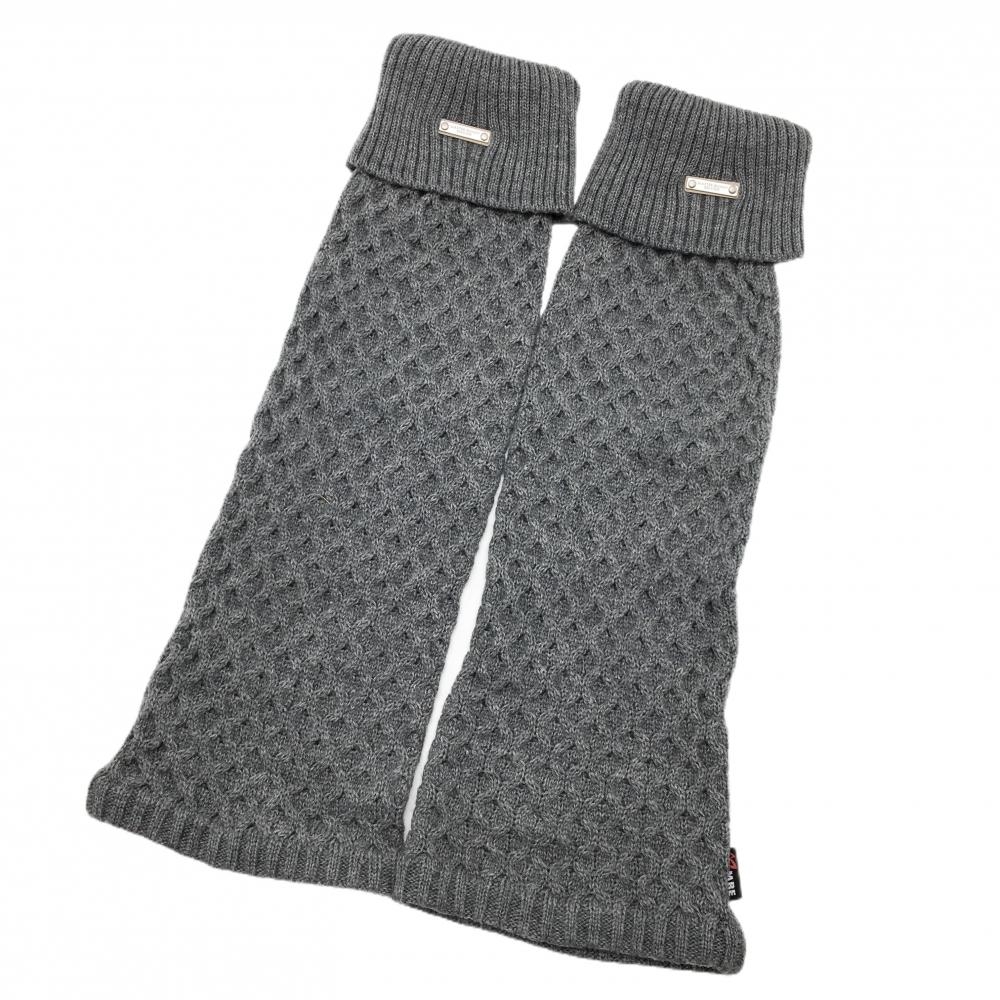 【美品】マスターバニー ニットレッグウォーマー グレー 凹凸編み  レディース  ゴルフウェア MASTER BUNNY EDITION