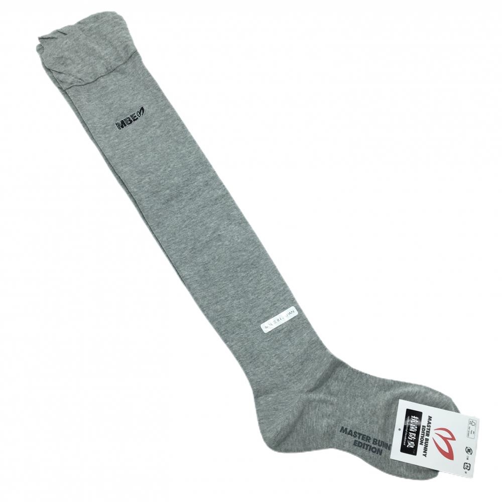 【新品】マスターバニー ニーハイソックス グレー ロゴ刺しゅう黒抗菌防臭 レディース FR ゴルフウェア 2024年モデル MASTER BUNNY EDITION