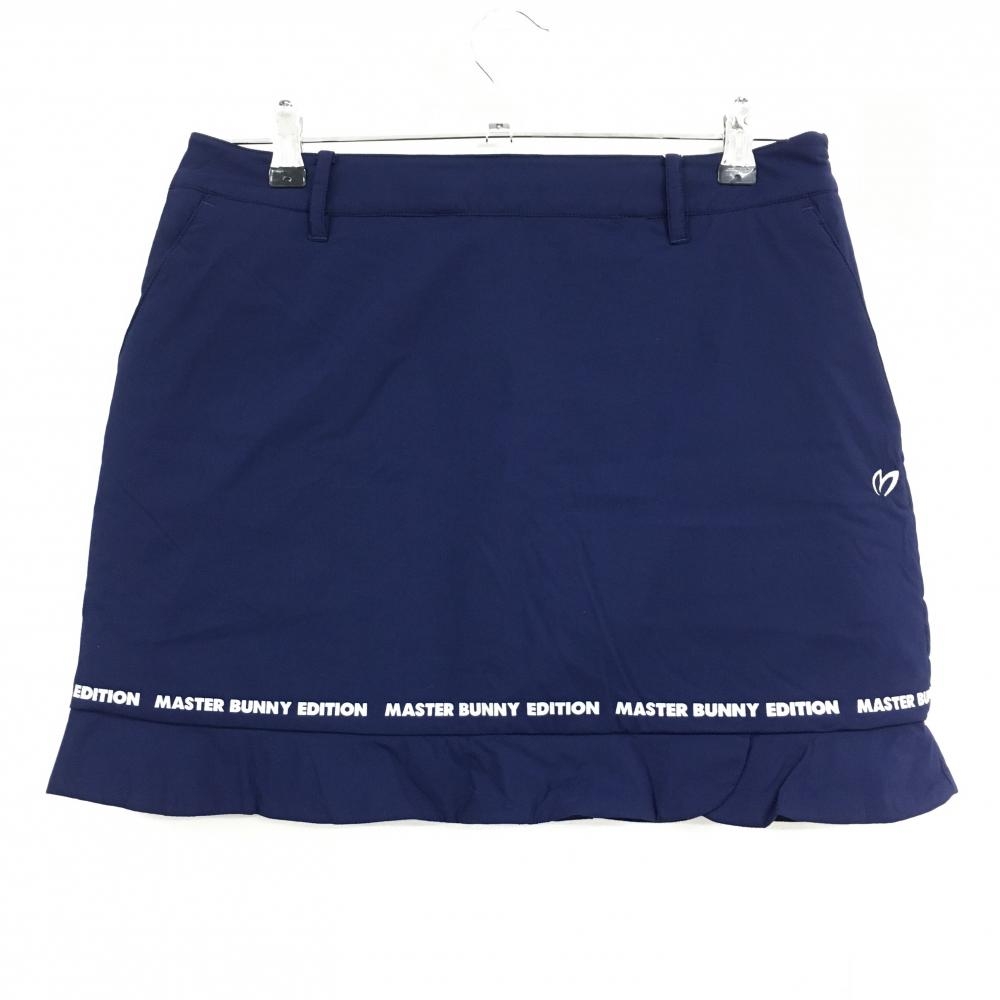 【新品】マスターバニー 中綿スカート ネイビー ロゴシルバー テクノストレッチ レディース 1(M) ゴルフウェア MASTER BUNNY EDITION