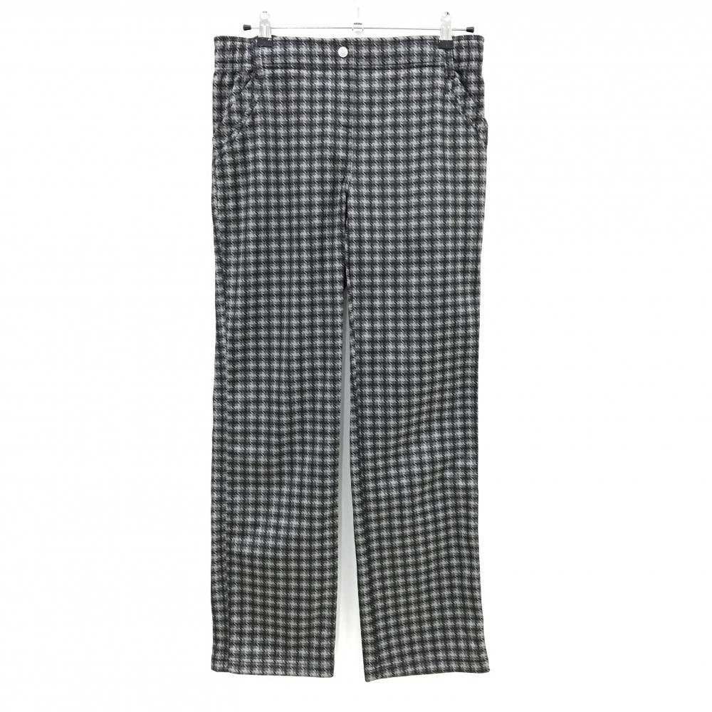 【超美品】マリクレール パンツ グレー×黒 チェック 裏微起毛 レディース LL ゴルフウェア marie claire