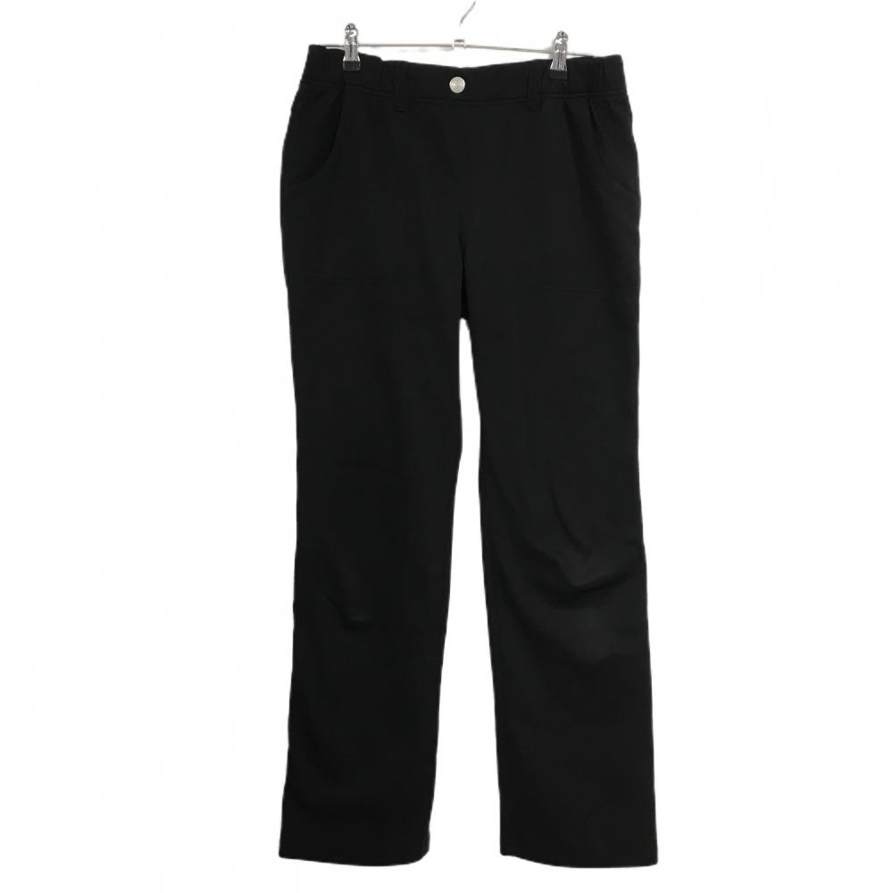 【超美品】マリクレールスポール パンツ 黒 ウエストゴム 裏起毛 バックロゴ レディース LL ゴルフウェア marie claire