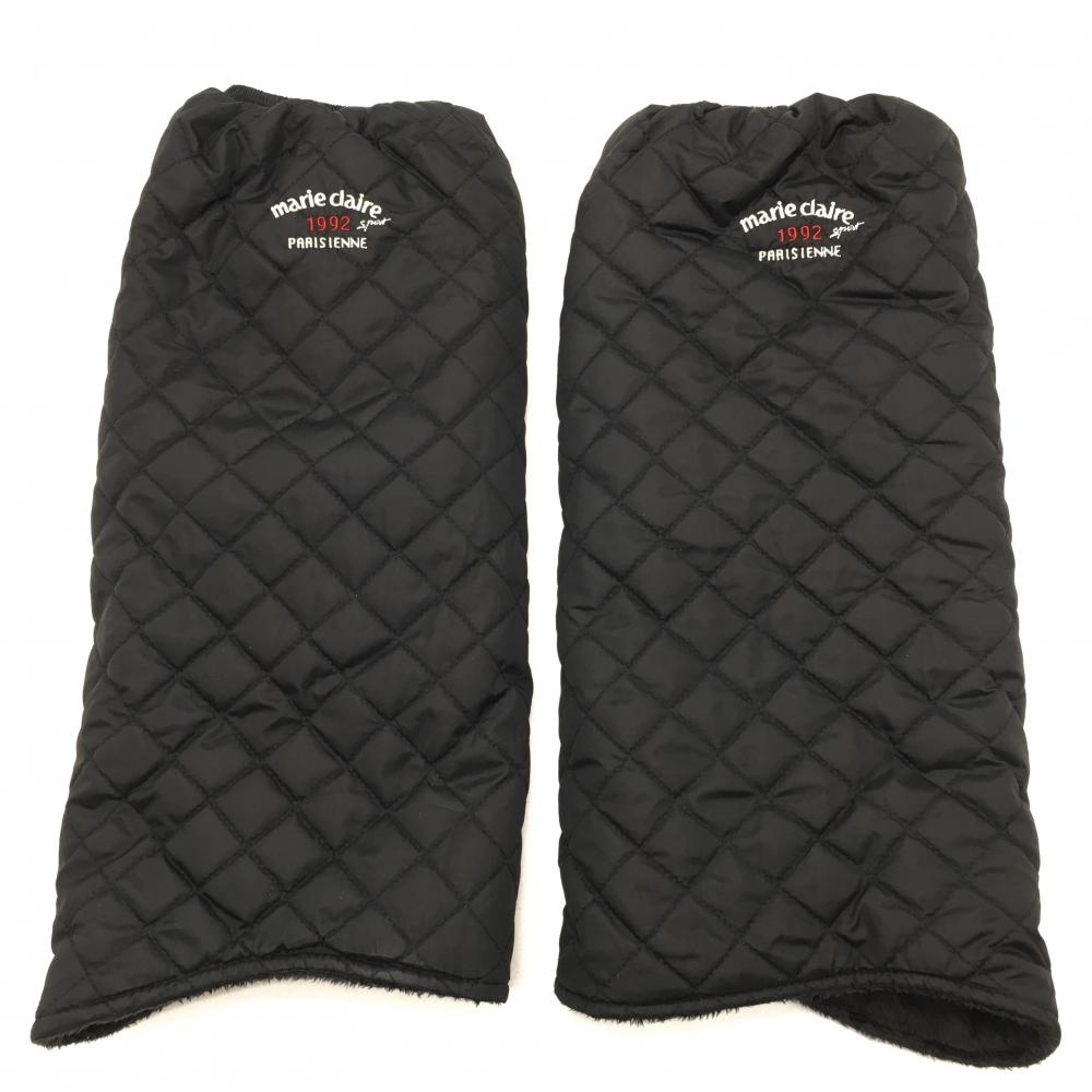 【美品】マリクレールスポール レッグウォーマー 黒 キルティング 裏起毛 レディース  ゴルフウェア marie claire