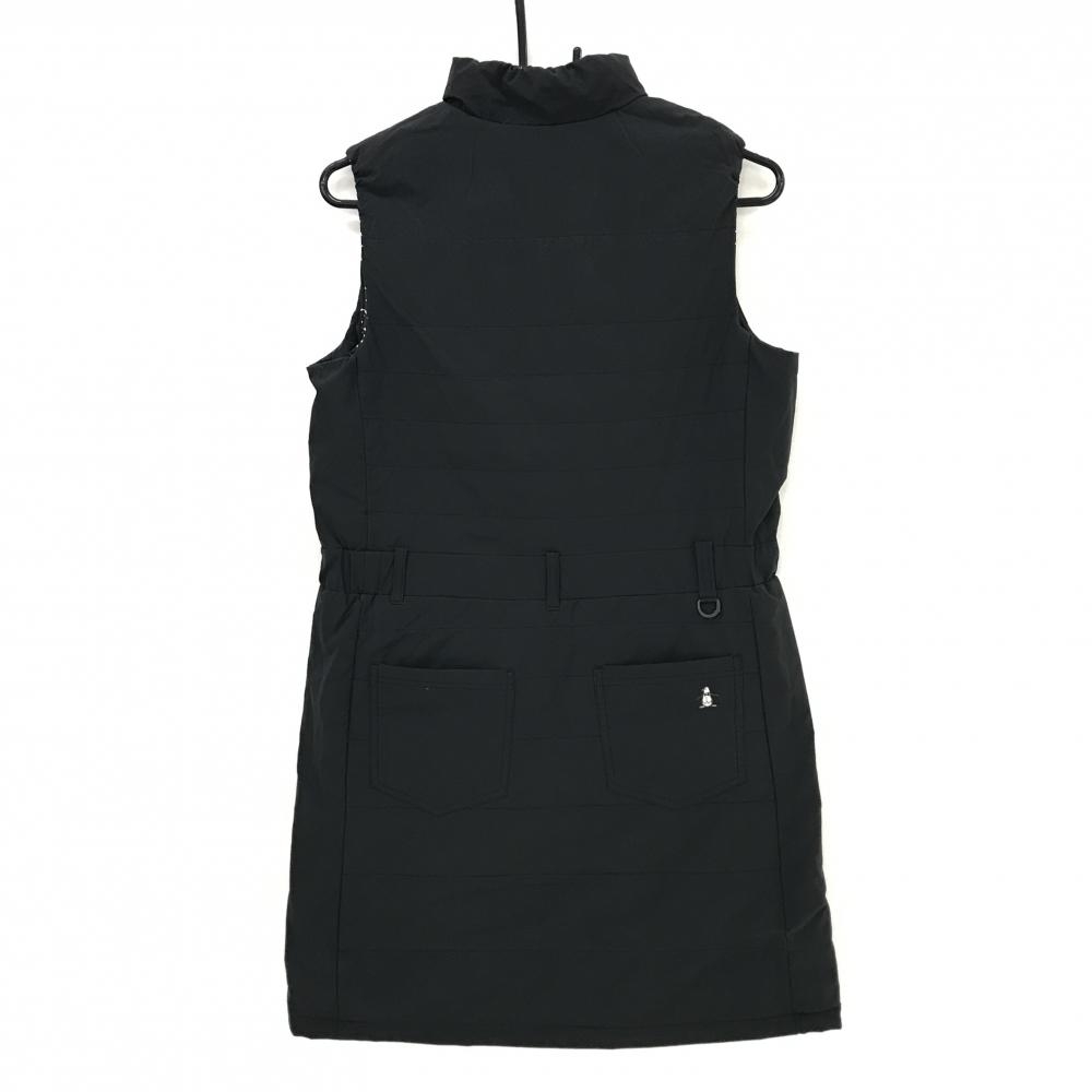 超美品】マンシングウェア リバーシブル中綿ワンピース 黒×白 総柄