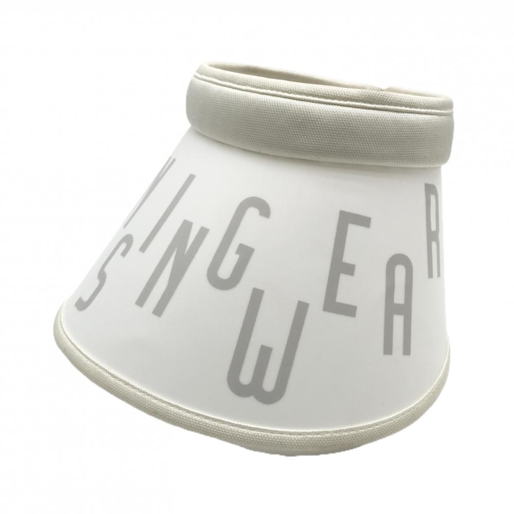 マンシングウェア つば広サンバイザー 白 つばロゴ レディース F(55-59cm) ゴルフウェア Munsingwear